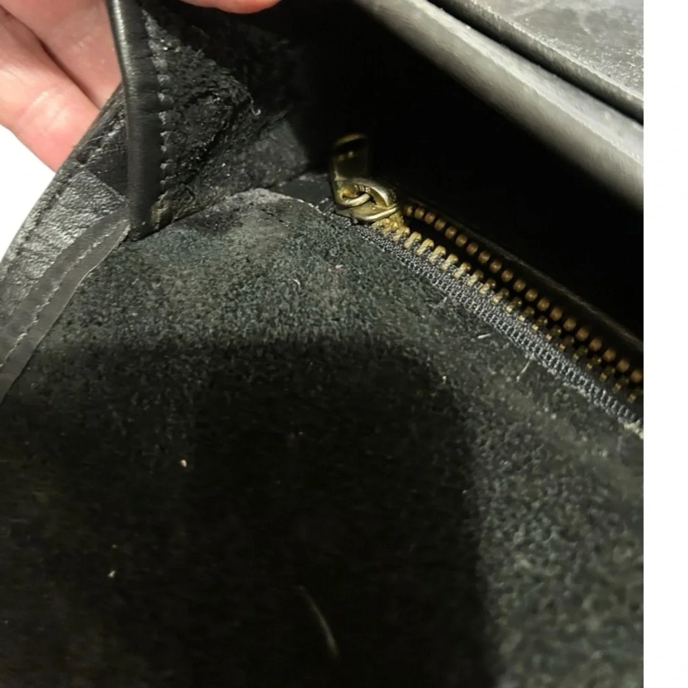 COACH VINTAGE LINDSAY CROSSBODY BAG Black Leather Purse Interior Creed - Picture 11 of 13